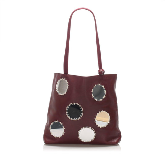 Prada Leather Mirror Tote  