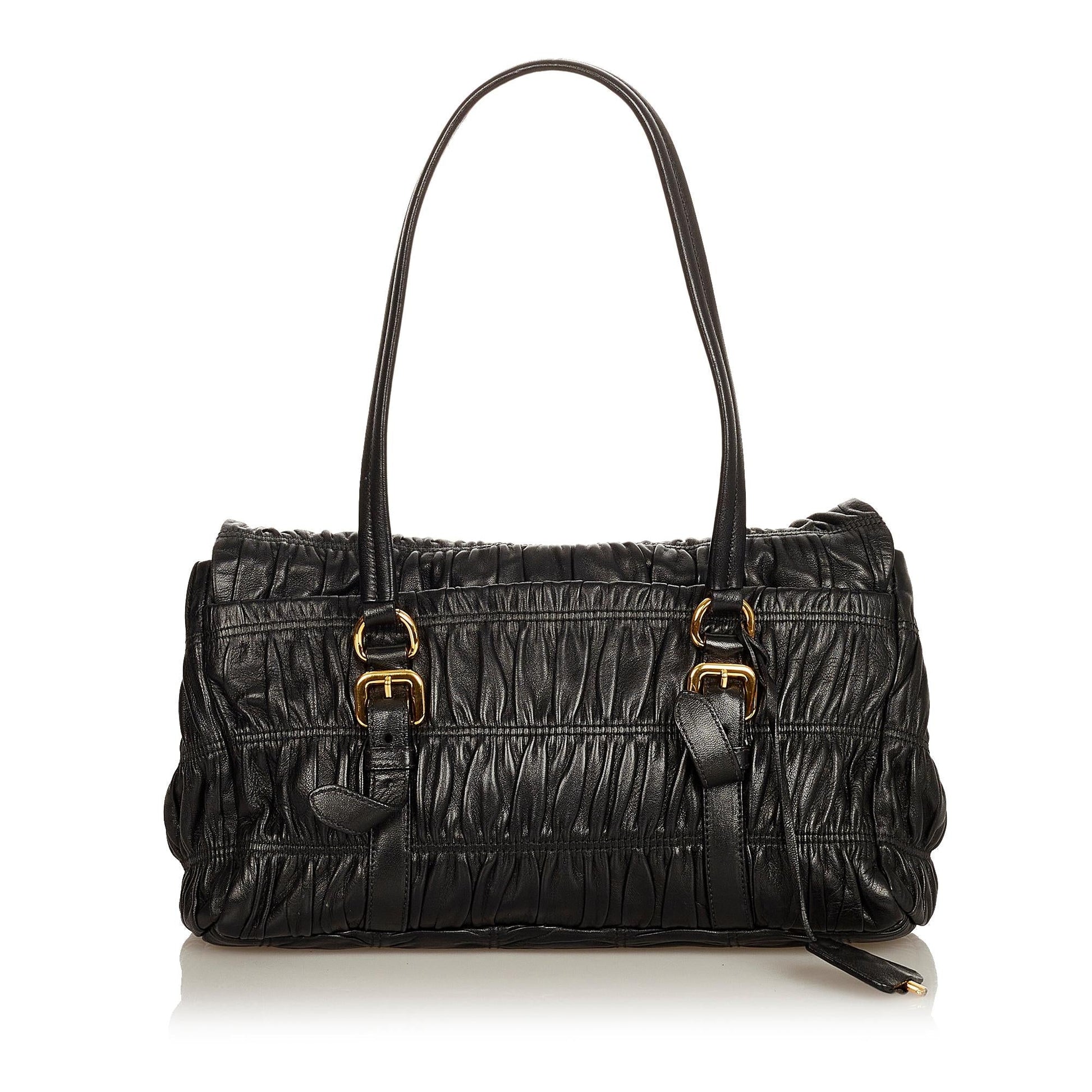 Prada Nappa Gaufre Sound Lock Handbag (SHG-26598)