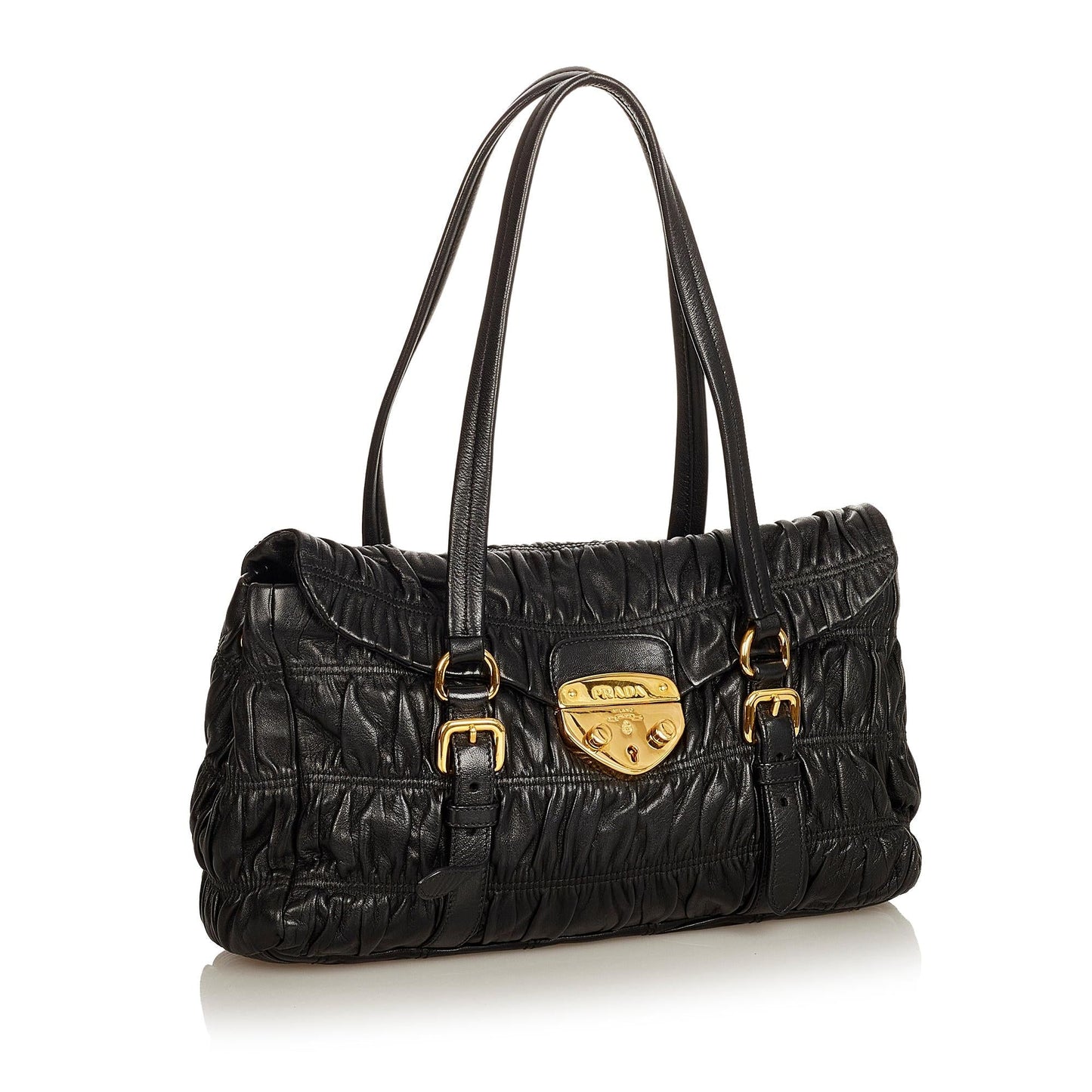 Prada Nappa Gaufre Sound Lock Handbag (SHG-26598)
