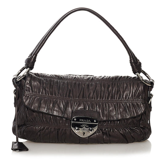 Prada Nappa Gaufre Sound Lock Shoulder Bag (SHG-32902)