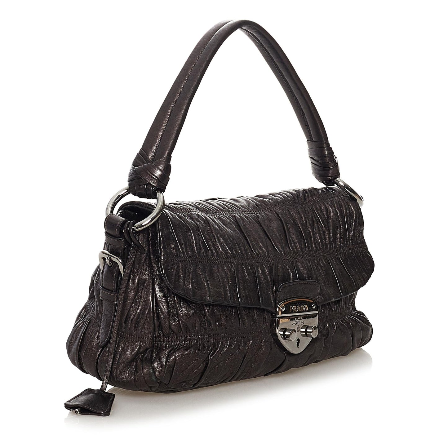 Prada Nappa Gaufre Sound Lock Shoulder Bag (SHG-32902)