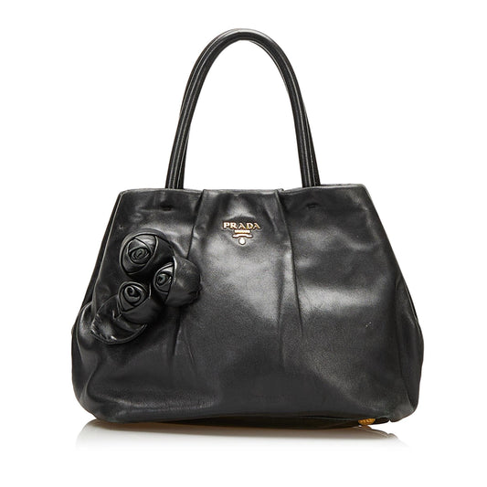 Prada Nappa Rose Leather Satchel (SHG-35414)