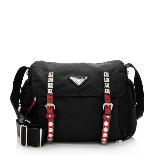 Prada New Vela Studded Messenger Bag - FINAL (SHF-21531)