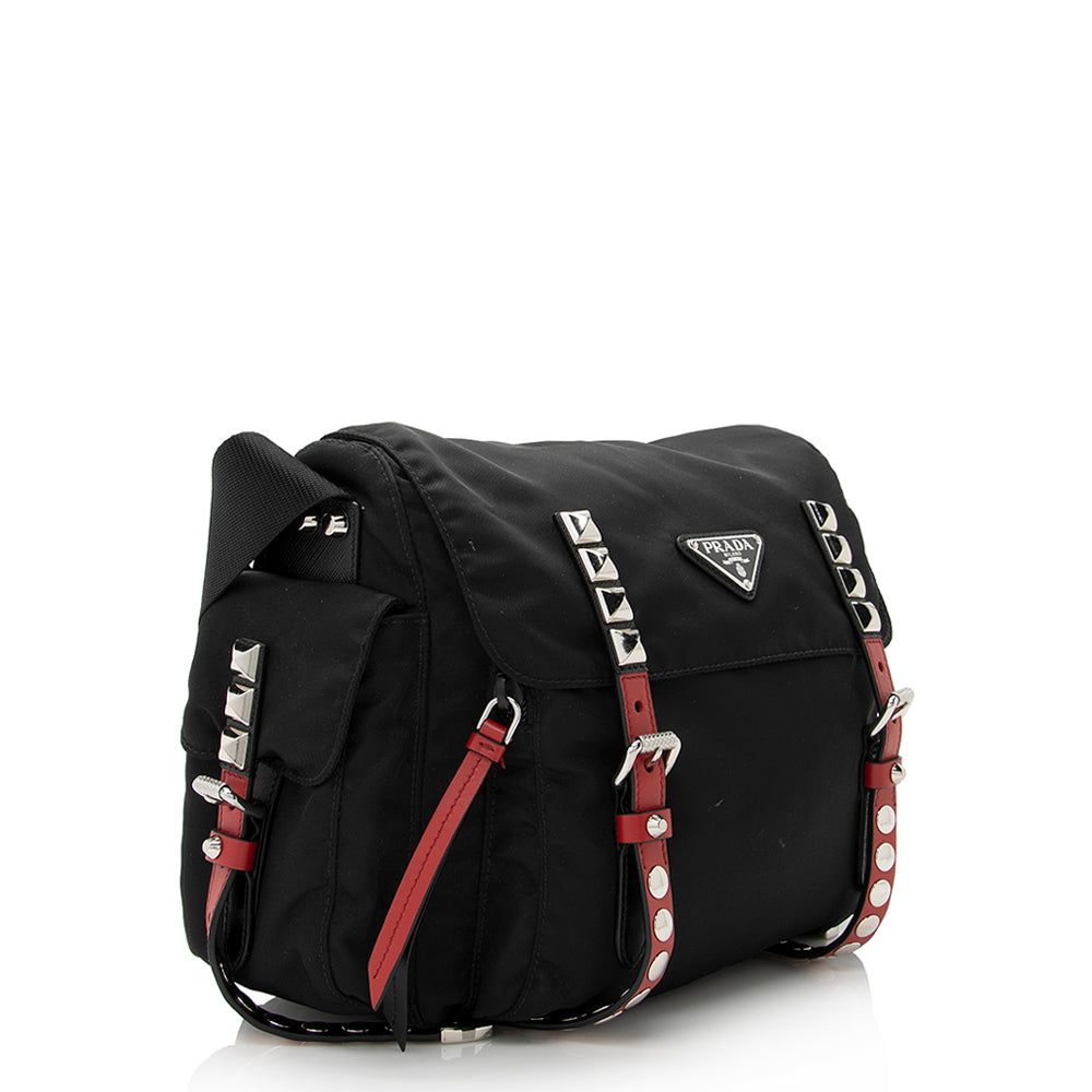 Prada New Vela Studded Messenger Bag - FINAL (SHF-21531)