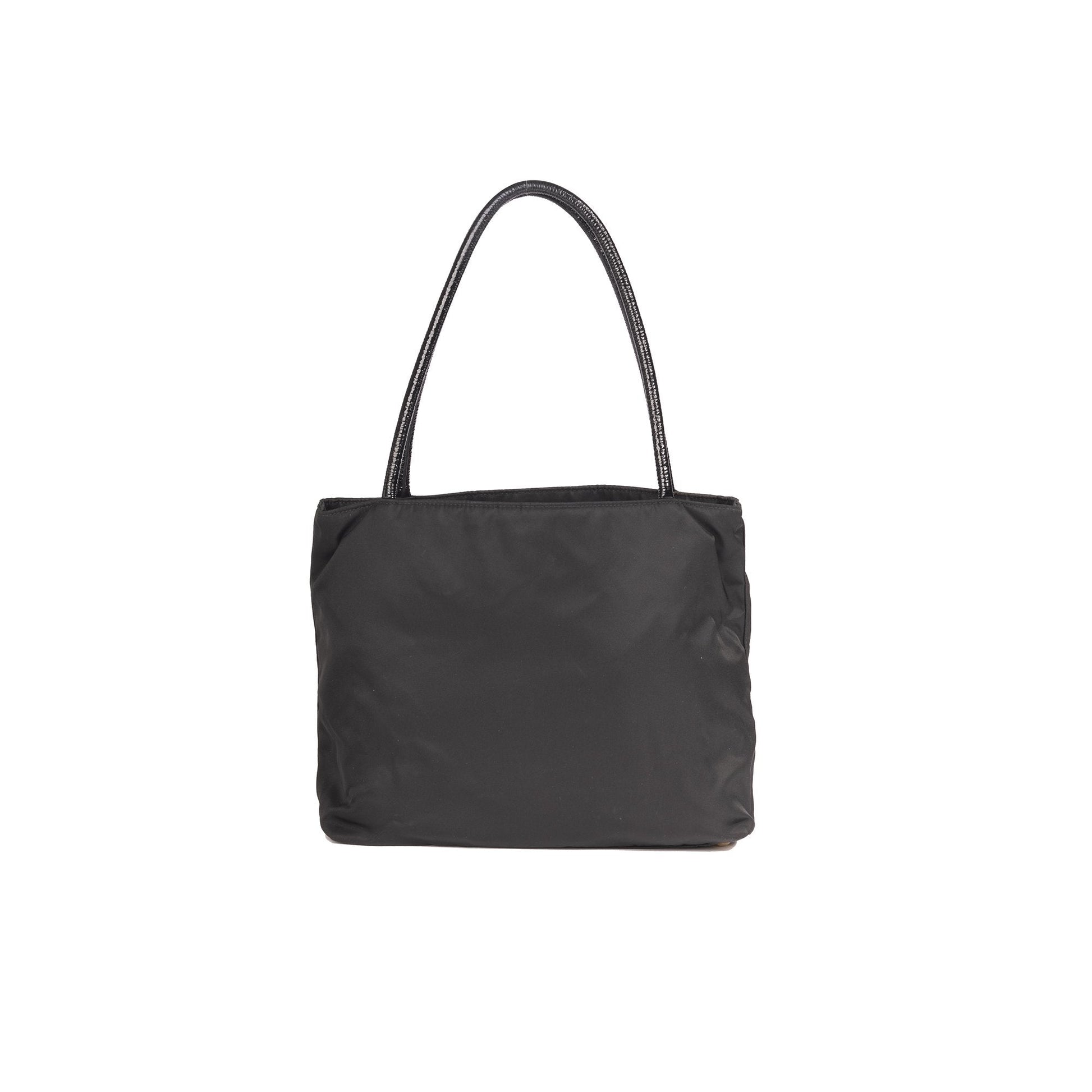 Prada Patent Leather Trimmed Tessuto Nylon Tote