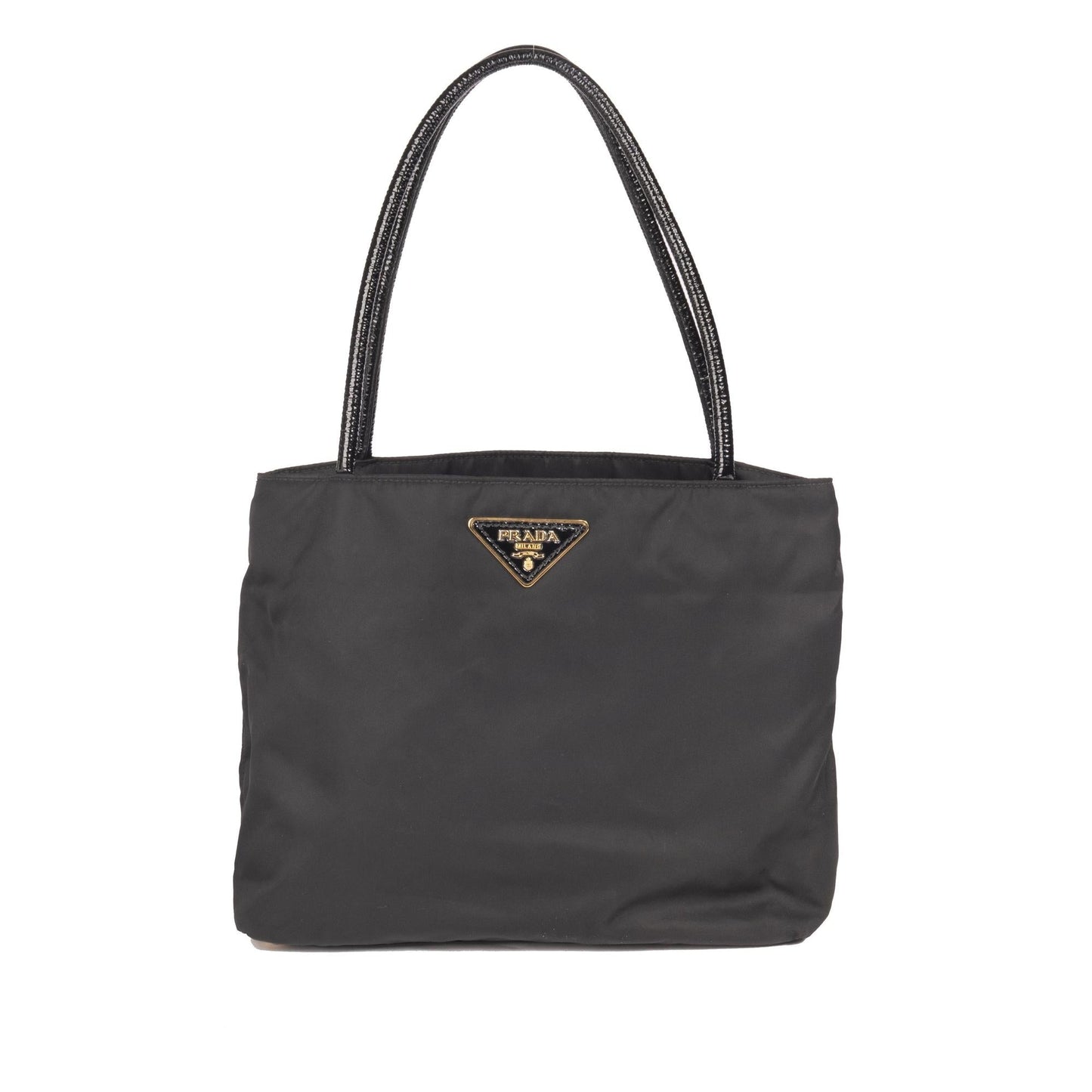 Prada Patent Leather Trimmed Tessuto Nylon Tote