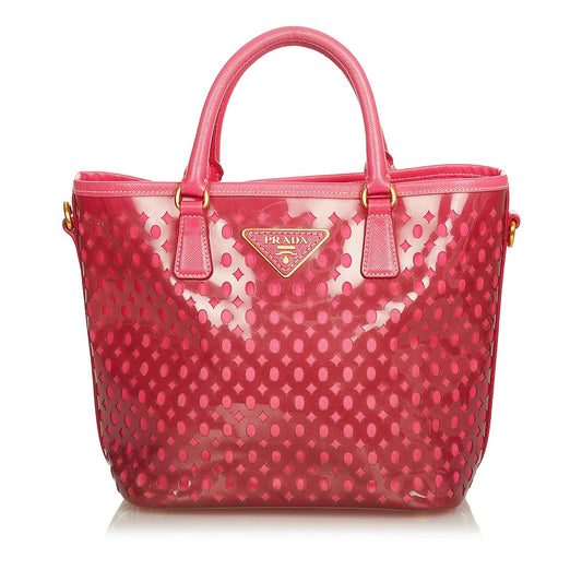 Prada Perforated Vinyl Satchel (SHG-JrJrcb)