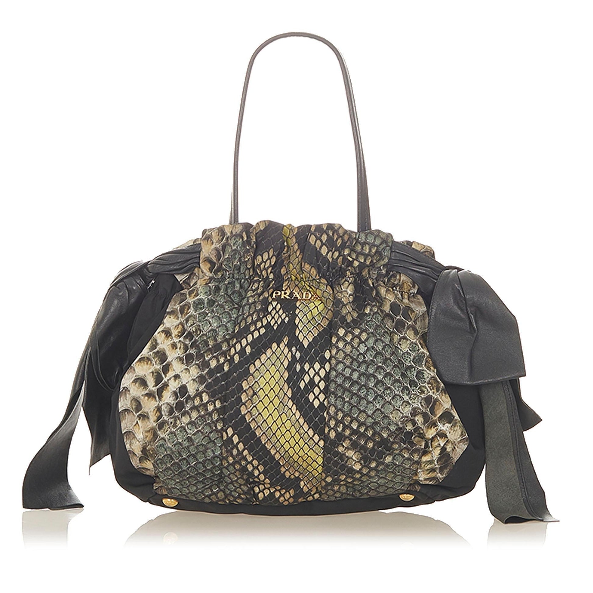 Prada Pitone Bow Tote Bag  