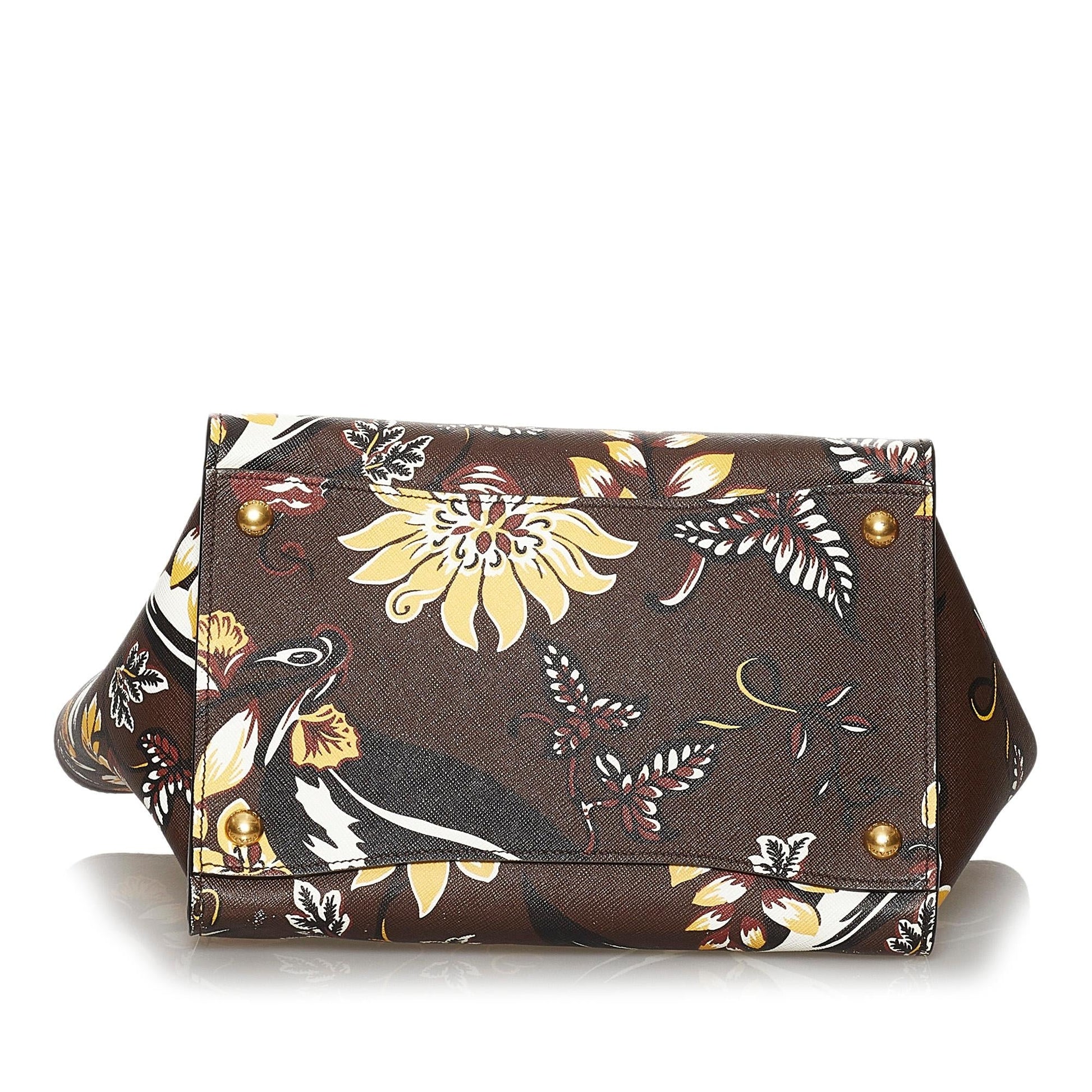 Prada Printed City Calf Double Zip Satchel (SHG-29826)