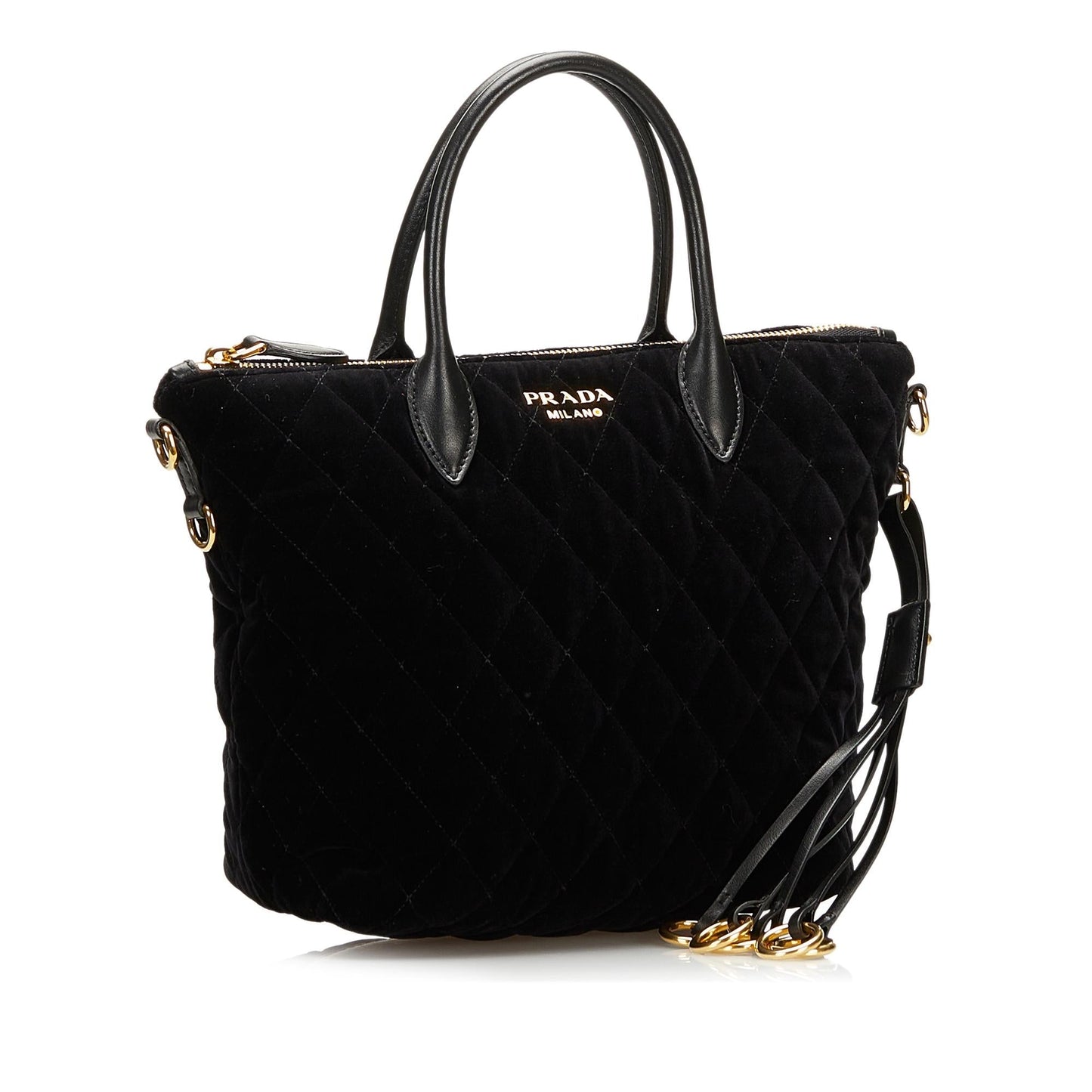 Prada Quilted Velvet Satchel (SHG-35934)
