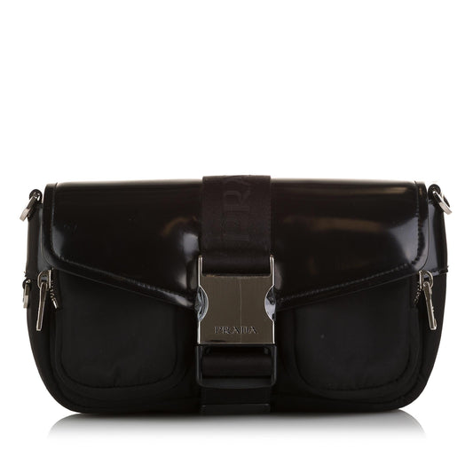 Prada Re Nylon Spazzolato Pocket Crossbody Bag (SHG-36812)