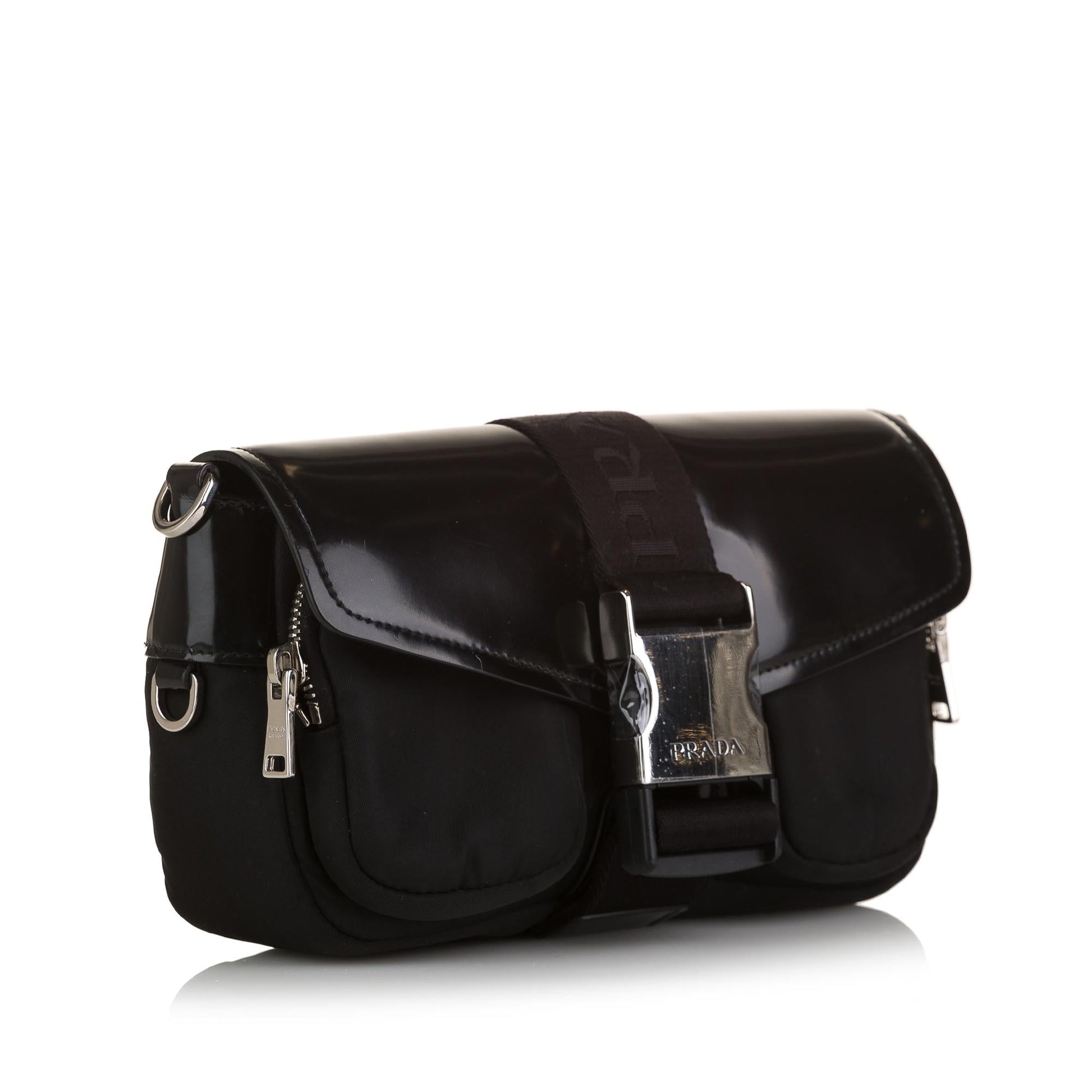 Prada Re Nylon Spazzolato Pocket Crossbody Bag (SHG-36812)