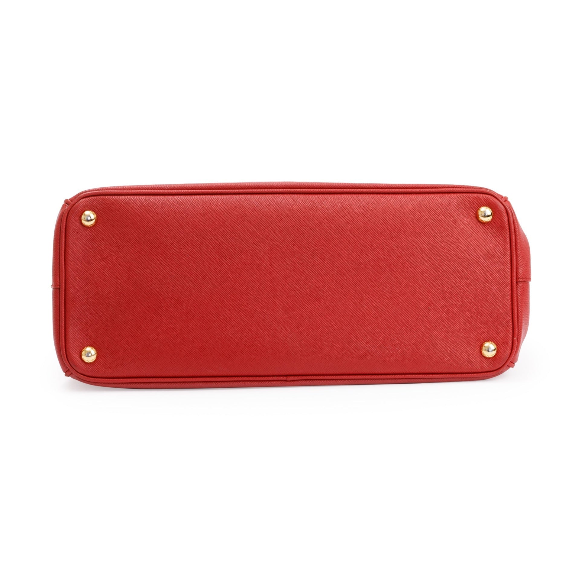 Prada Red Saffiano Leather Parabole Tote