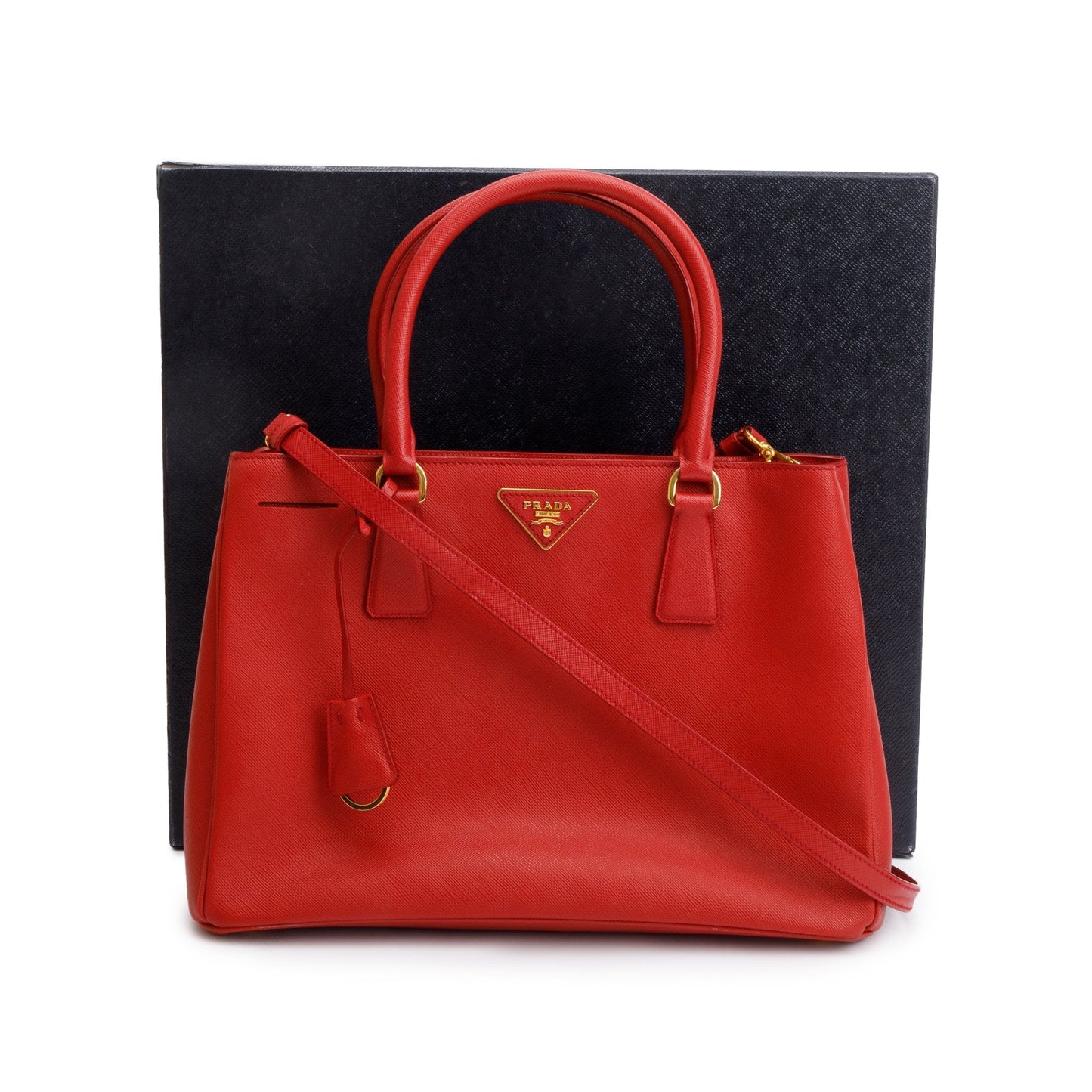 Prada Red Saffiano Lux Medium Galleria Tote