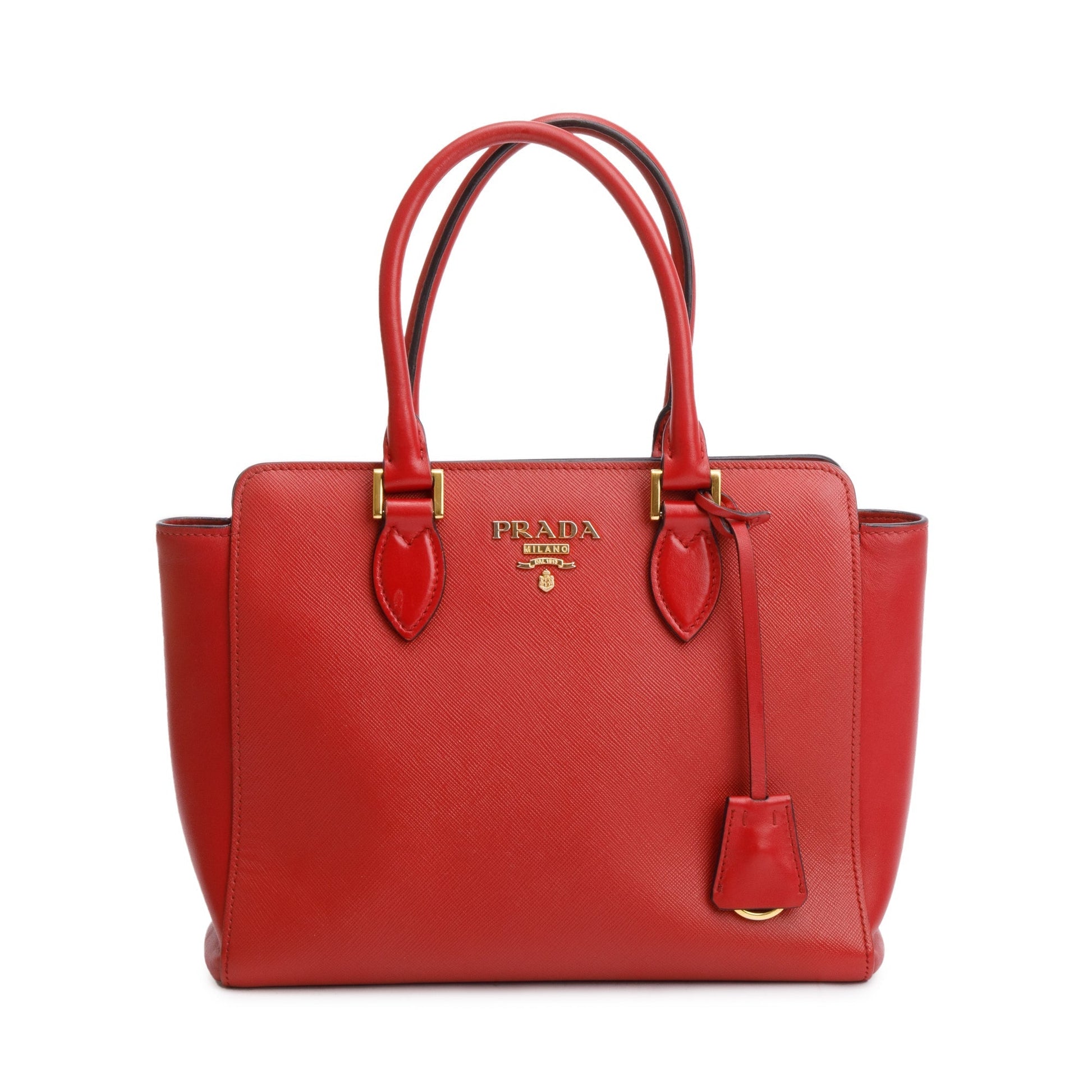 Prada Red Saffiano Soft Calf Leather Tote