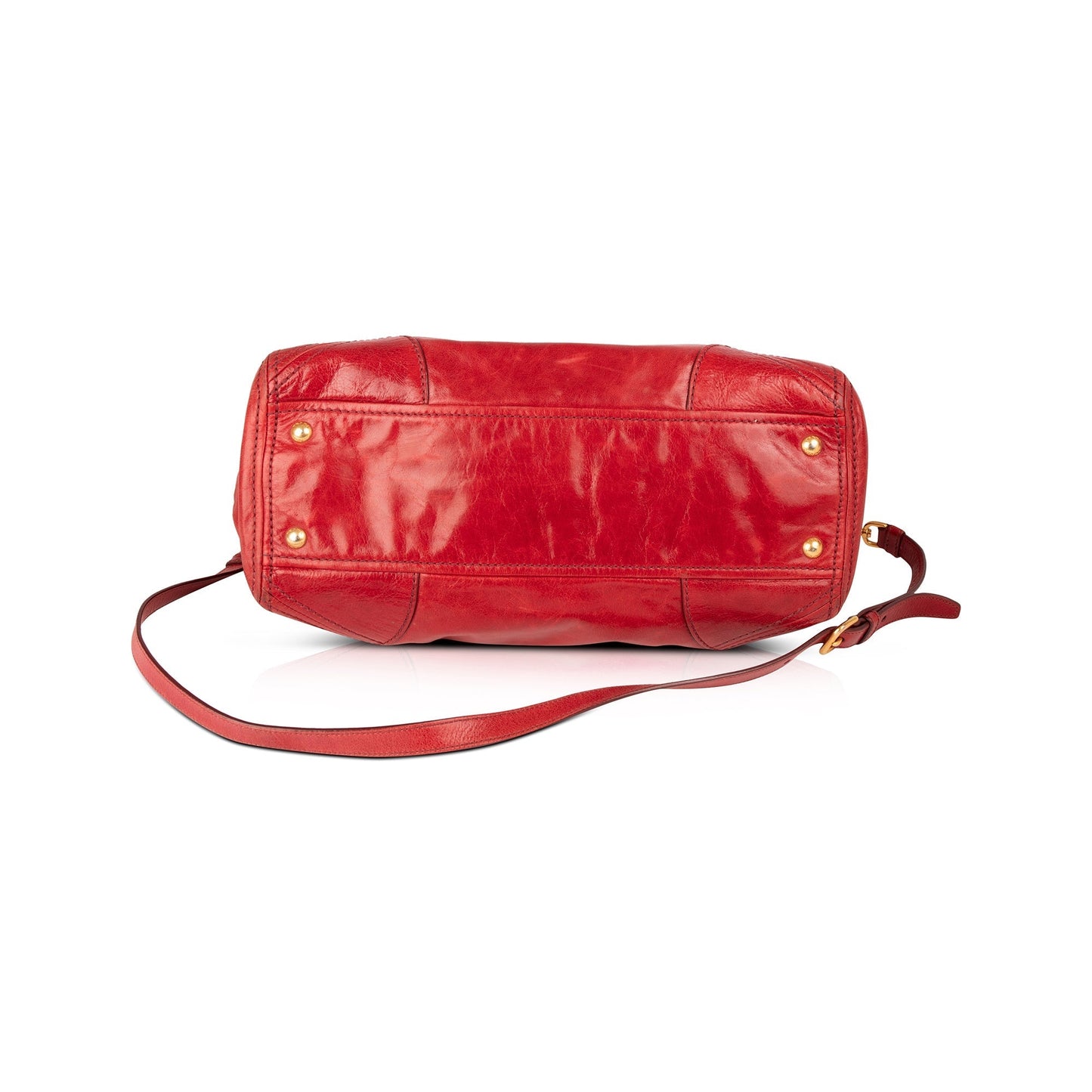 Prada Red Vitello Shine Tote