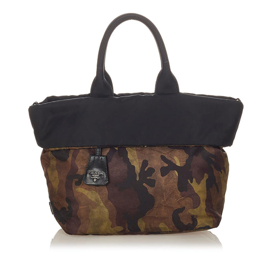 Prada Reversible Tessuto Camouflage Satchel (SHG-22506)