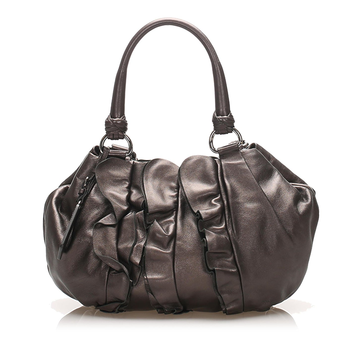 Prada Ruffled Leather Tote Bag  