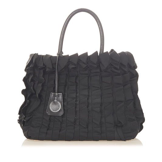 Prada Ruffled Tessuto Tote Bag (SHG-31505)