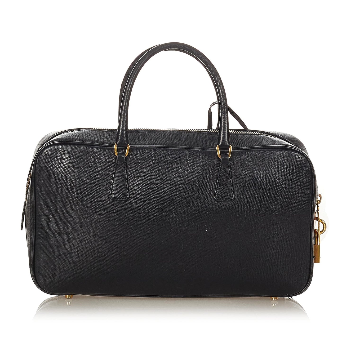 Prada Saffiano Bauletto Handbag (SHG-23263)