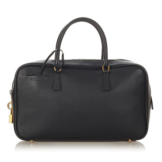 Prada Saffiano Bauletto Handbag (SHG-23263)