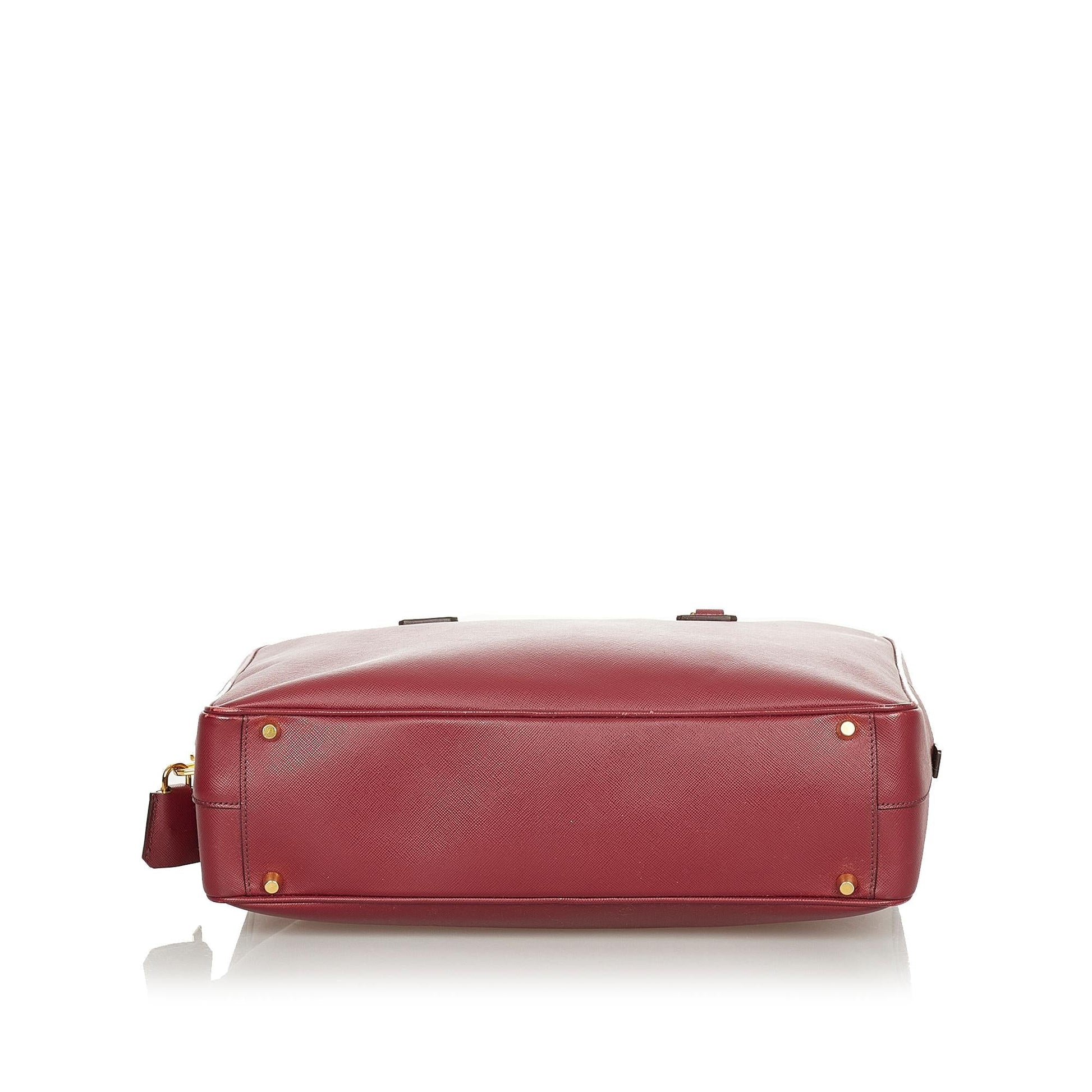 Prada Saffiano Bauletto Handbag (SHG-24256)