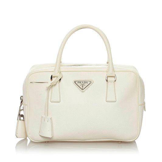 Prada Saffiano Bauletto Handbag (SHG-29231)