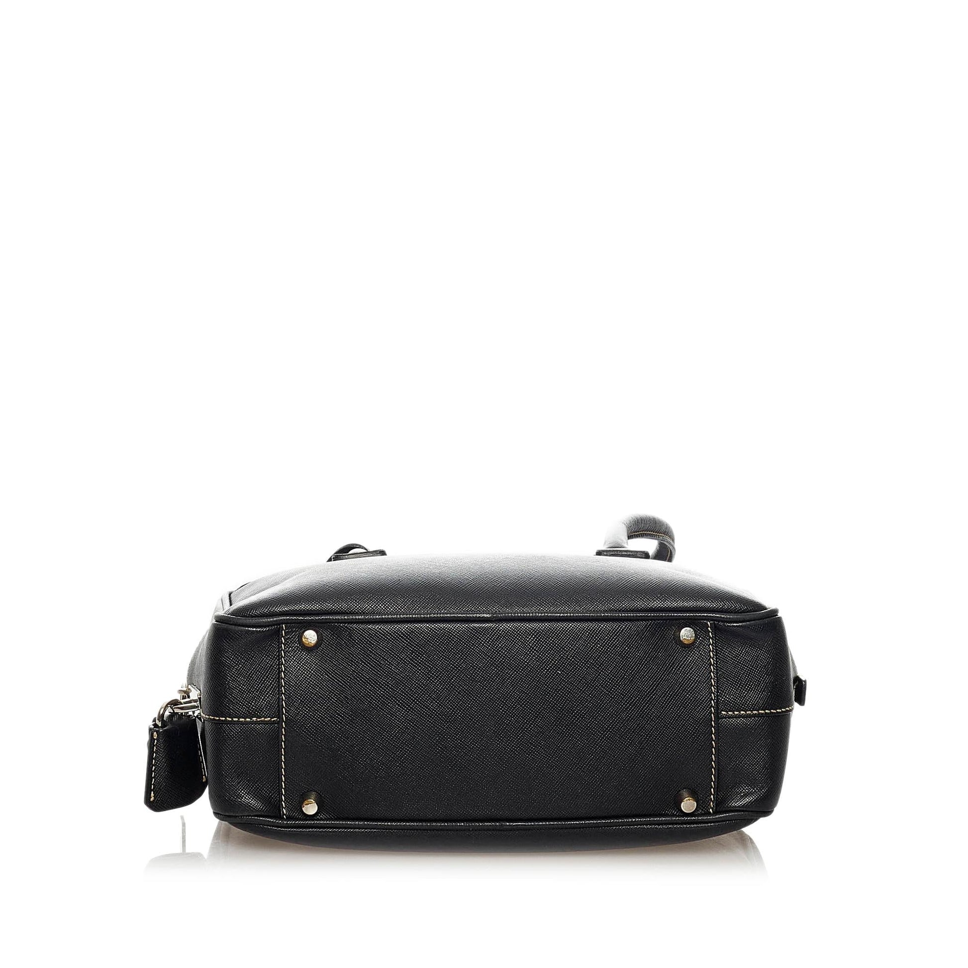 Prada Saffiano Bauletto Handbag (SHG-29373)