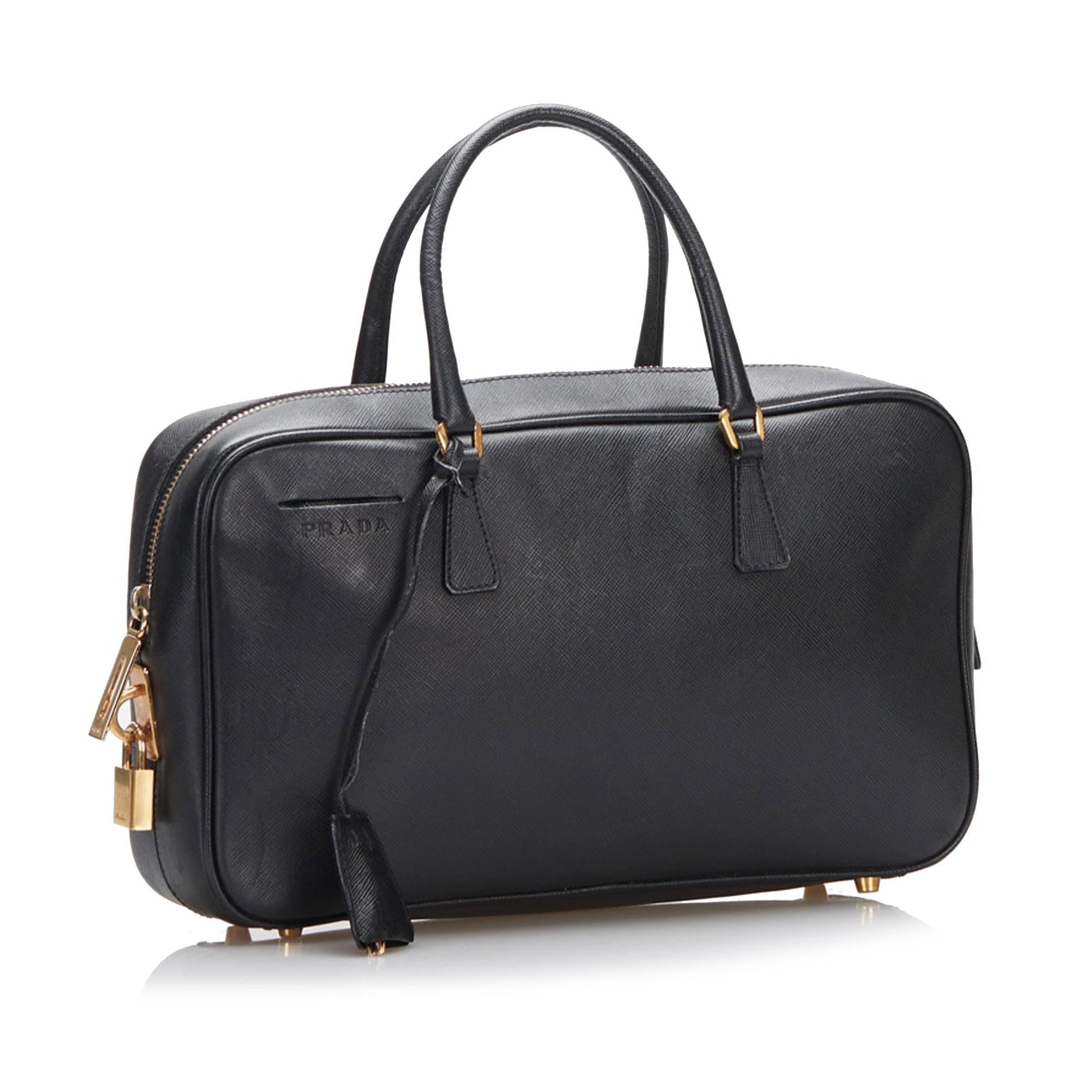Prada Saffiano Bauletto Handbag (SHG-l1GAZe)