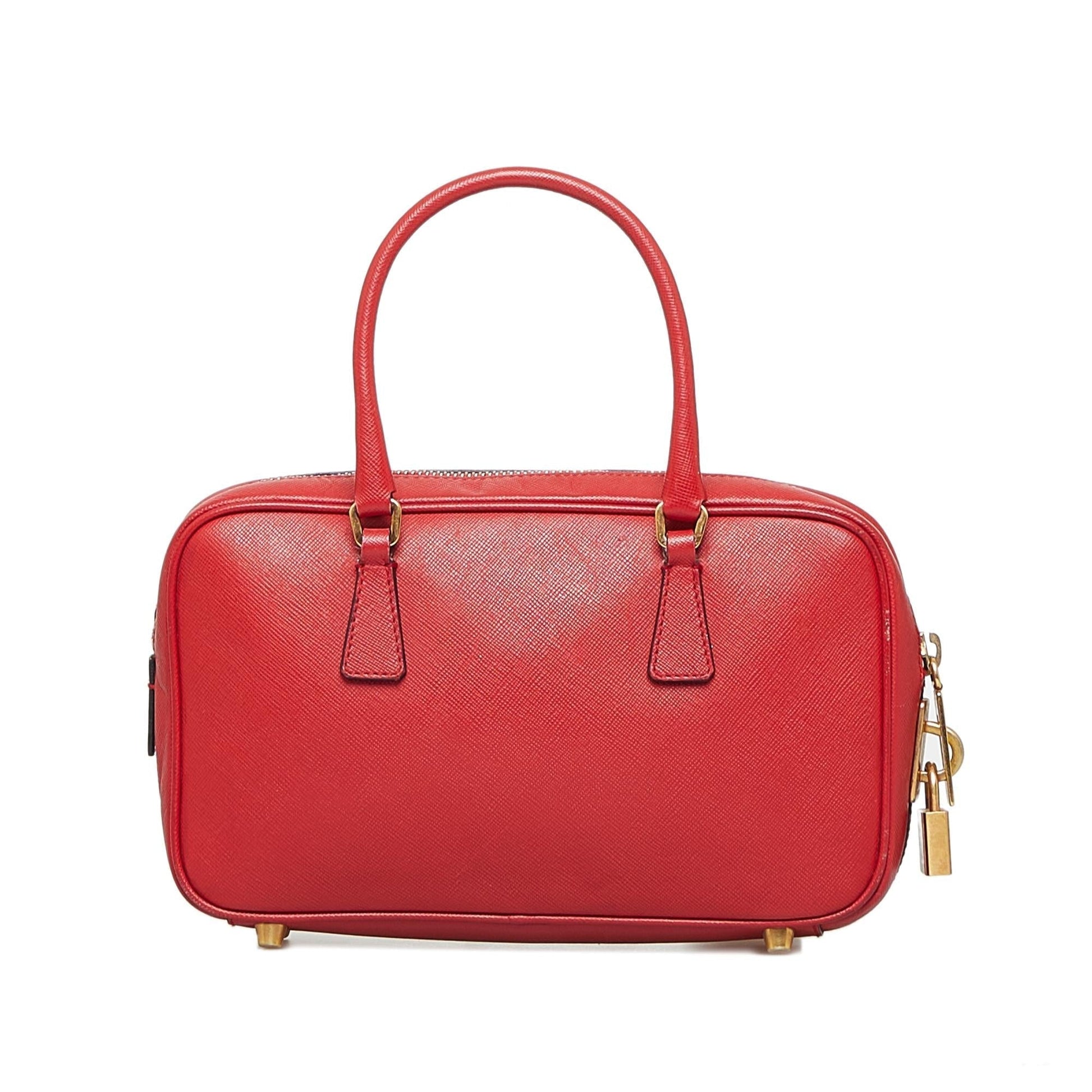 Prada Saffiano Bauletto Handbag (SHG-je8XF1)