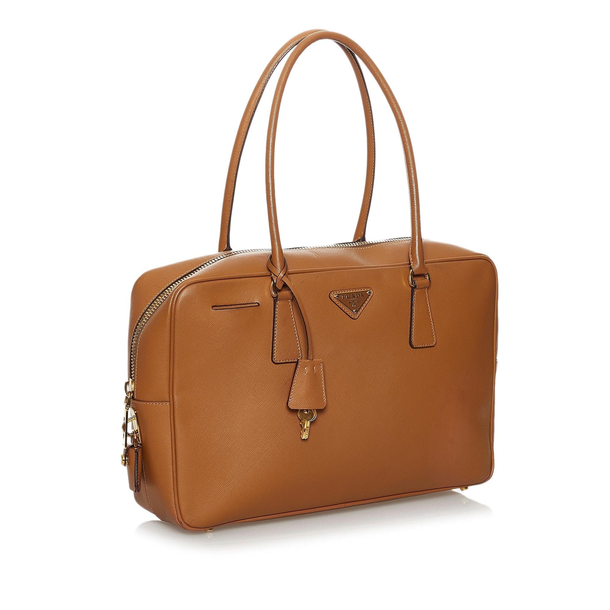 Prada Saffiano Bauletto Satchel (SHG-29982)