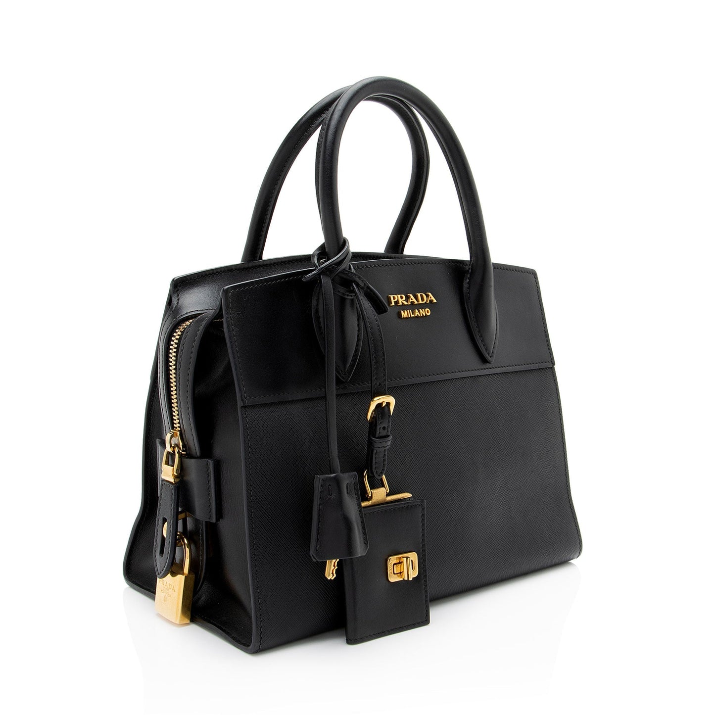 Prada Saffiano City Calf Esplanade Small Tote