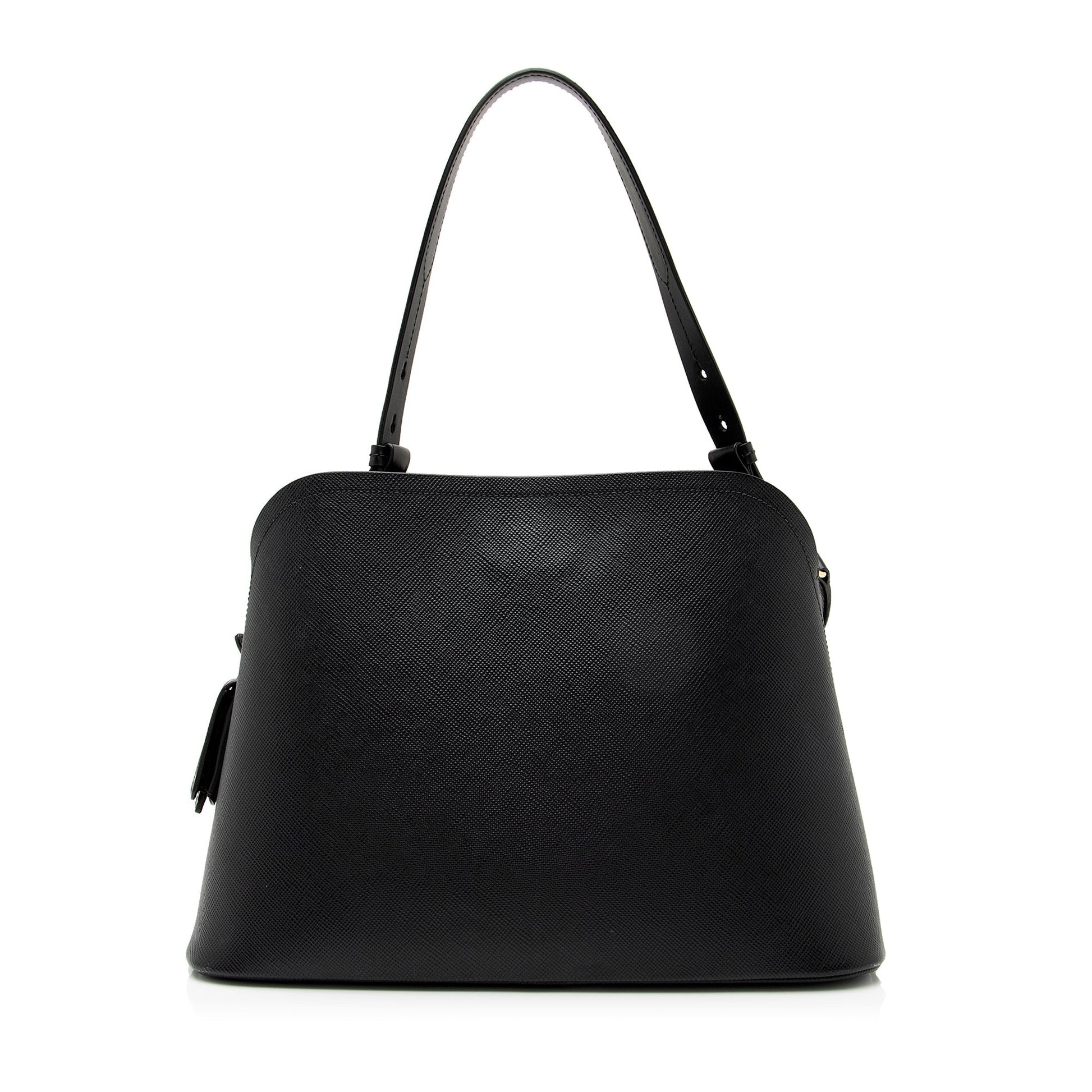 Prada Saffiano Cuir Leather Matinee Shoulder Bag (SHF-23633)