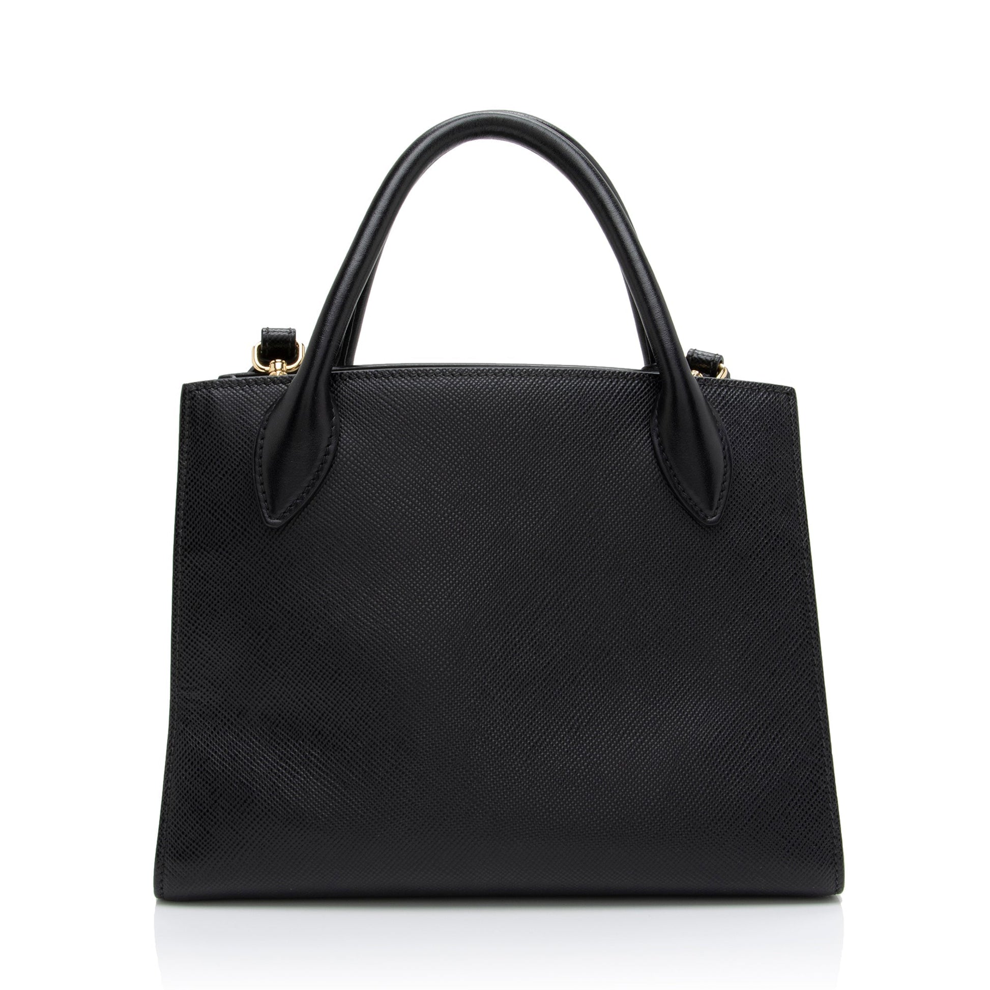 Prada Saffiano Cuir Leather Monochrome Small Tote (SHF-9NGmBJ)