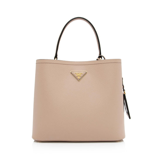 Prada Saffiano Cuir Panier Medium Bucket Bag (SHF-zU2Zyh)