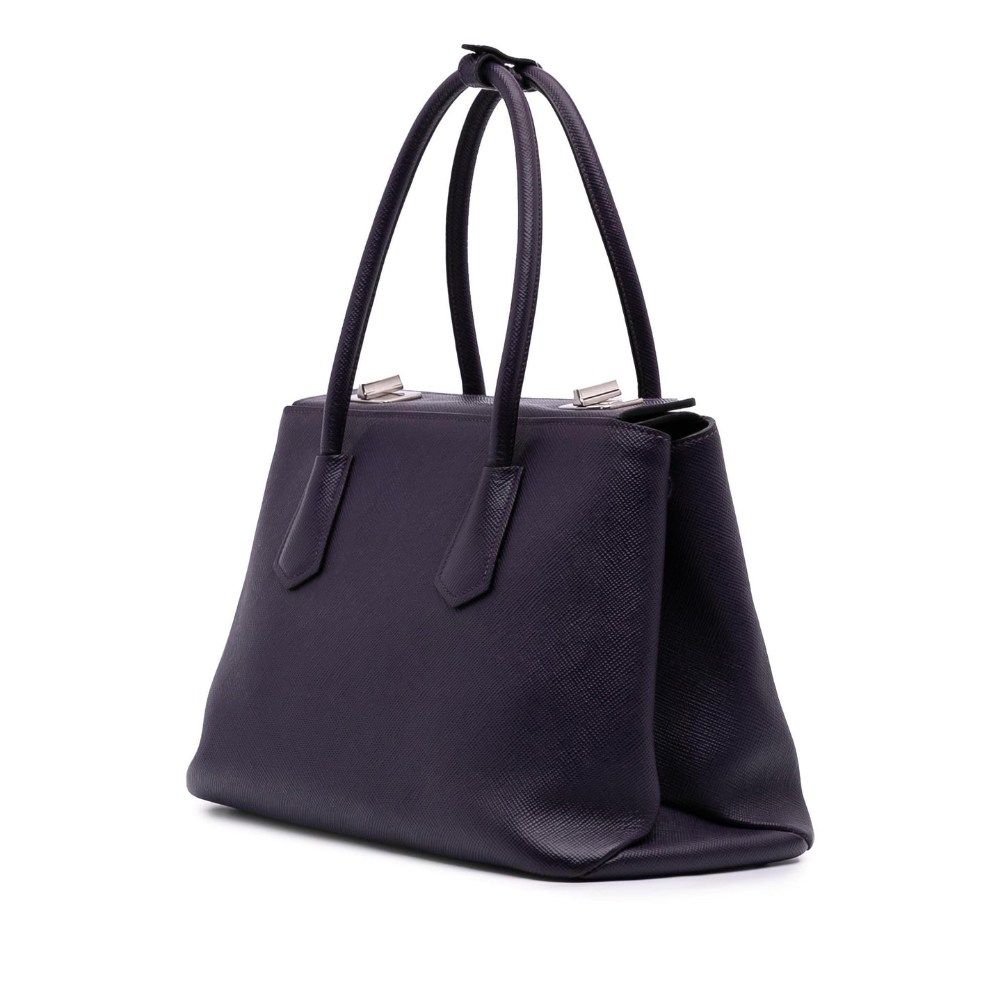 Prada Saffiano Cuir Turnlock Twin Satchel