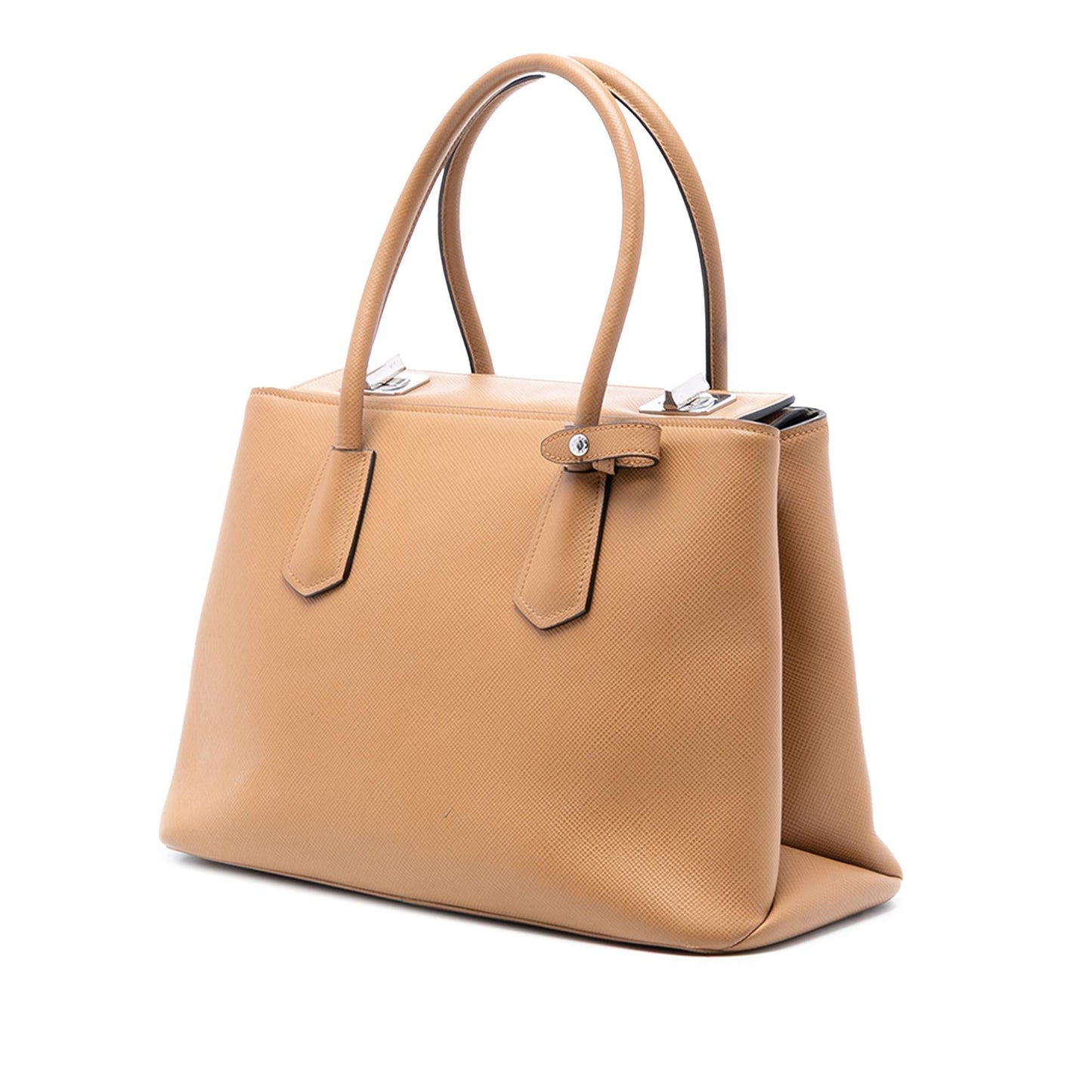 Prada Saffiano Cuir Turnlock Twin Satchel