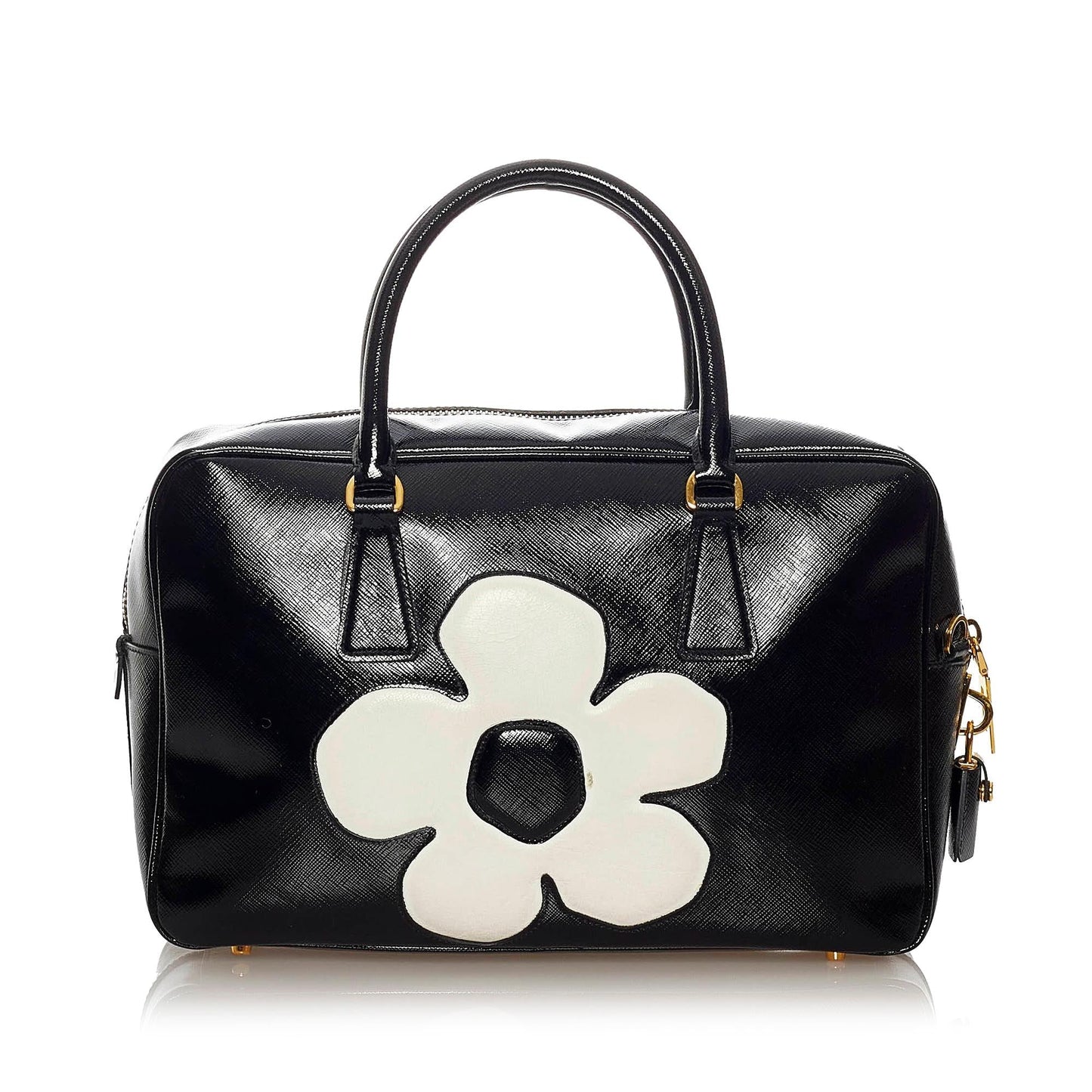 Prada Saffiano Flower Satchel (SHG-28160)