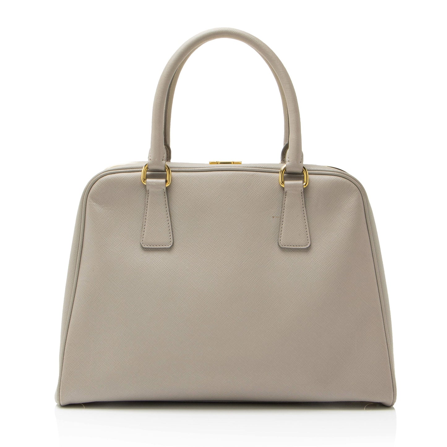 Prada Saffiano Framed Pyramid Satchel