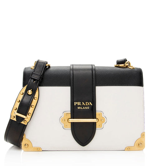 Prada Saffiano Leather Cahier Large Shoulder Bag (SHF-21634)