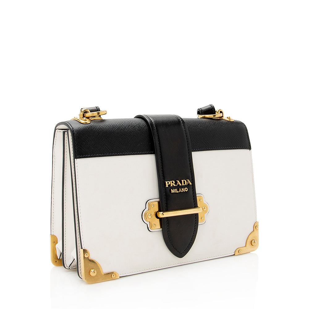 Prada Saffiano Leather Cahier Large Shoulder Bag (SHF-21634)