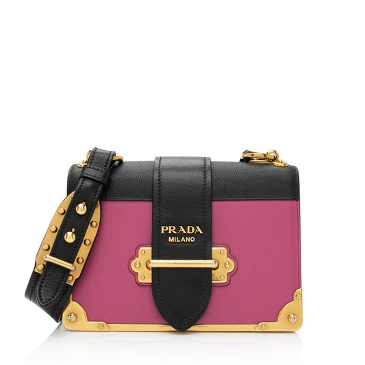 Prada Saffiano Leather Cahier Shoulder Bag (SHF-a453Ku)