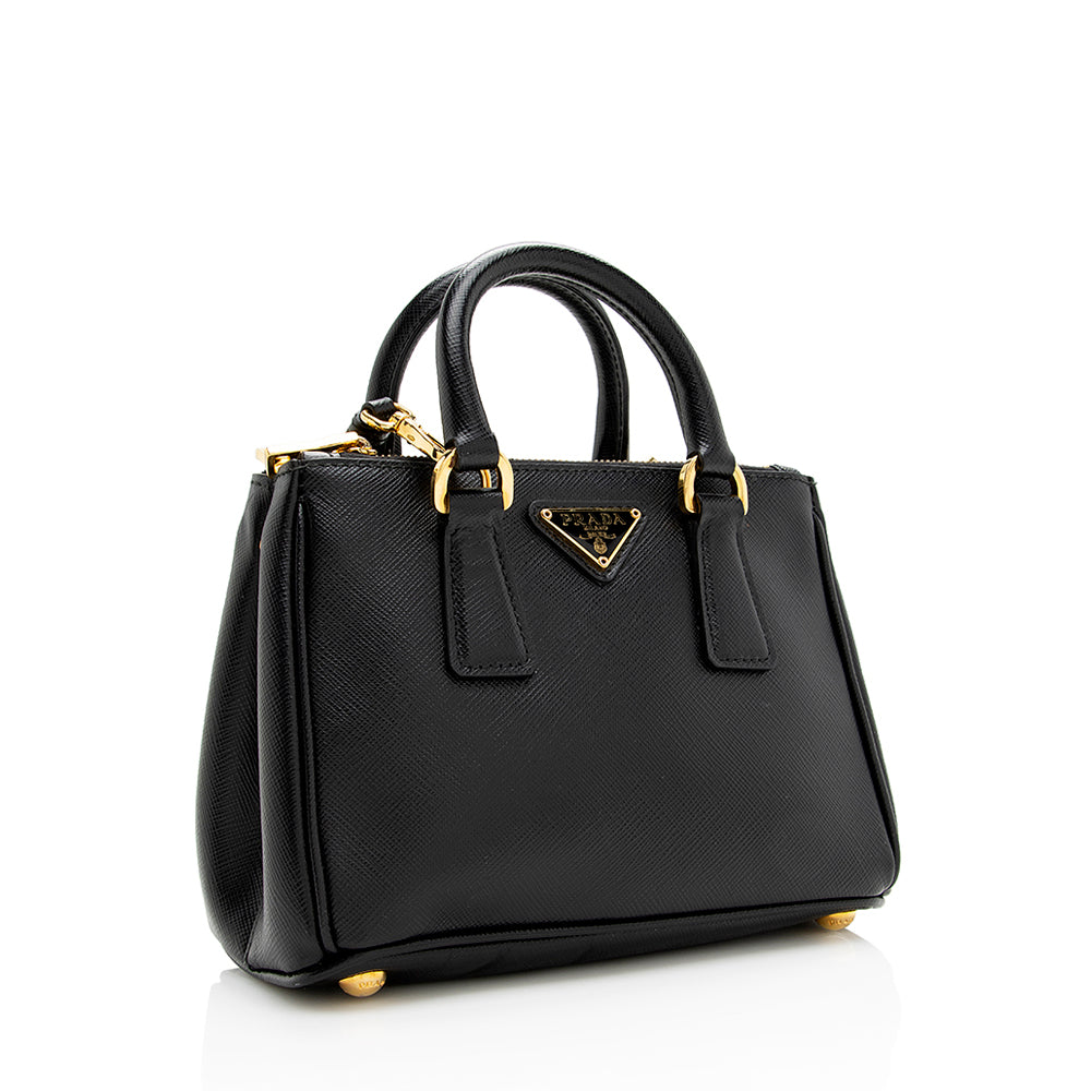 Prada Saffiano Leather Galleria Lux Micro Bag - FINAL (SHF-18445)