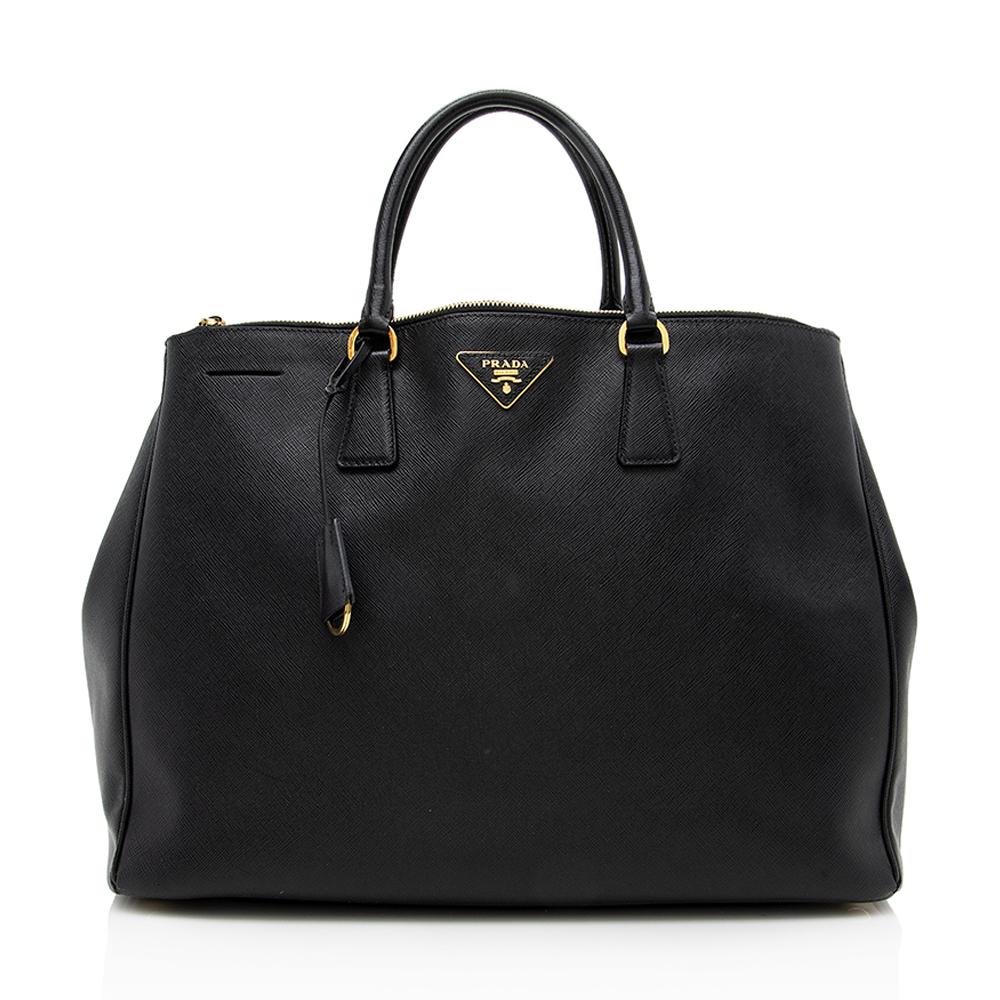 Prada Saffiano Leather Lux Double-Zip Large Tote  