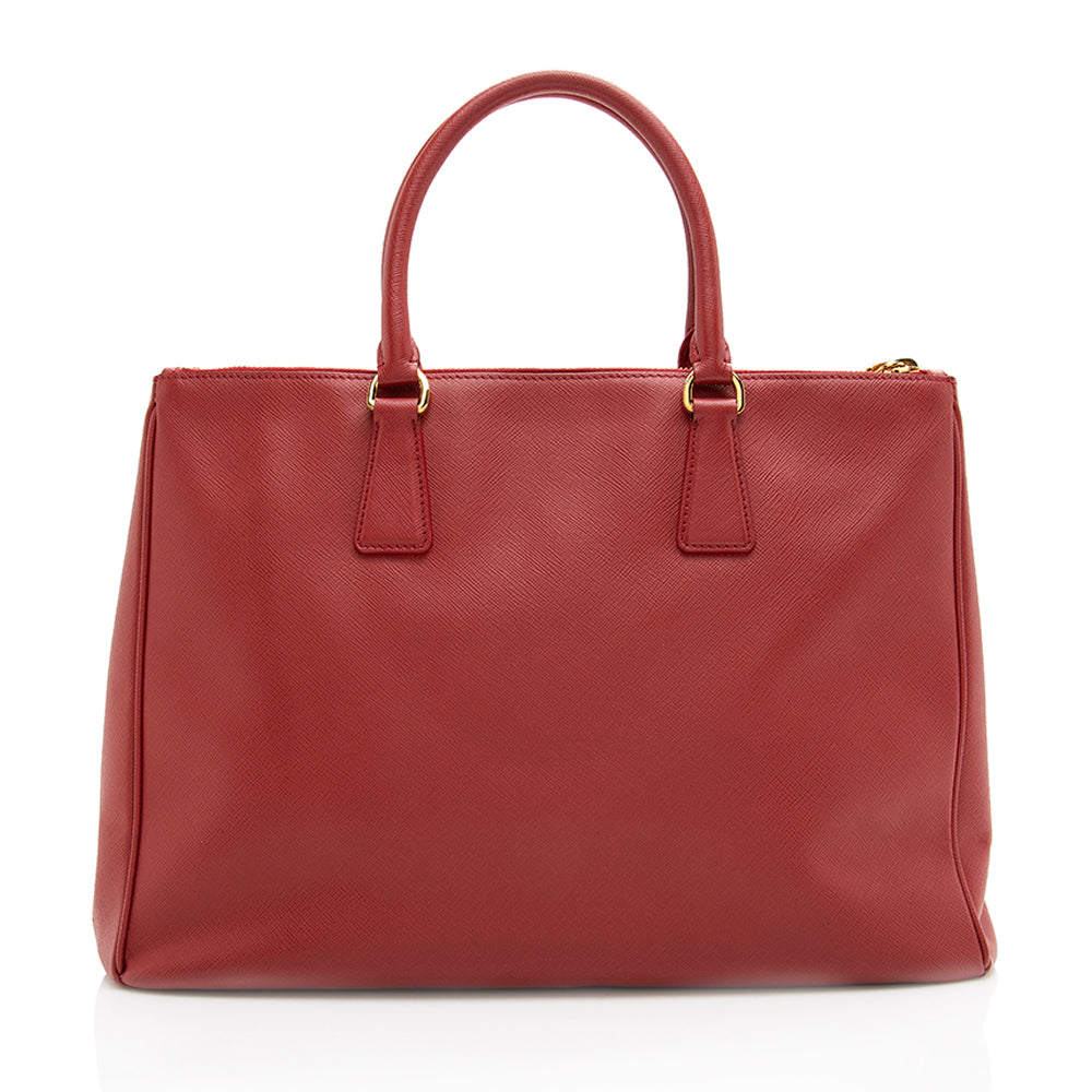 Prada Saffiano Leather Lux Double-Zip Medium Tote - FINAL (SHF-18141)