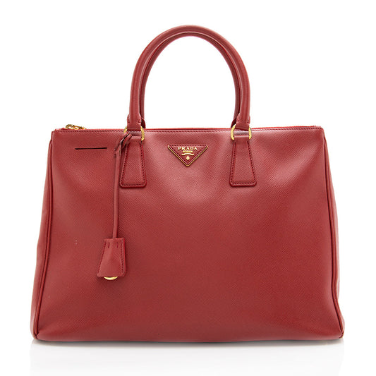 Prada Saffiano Leather Lux Double-Zip Medium Tote - FINAL (SHF-18141)