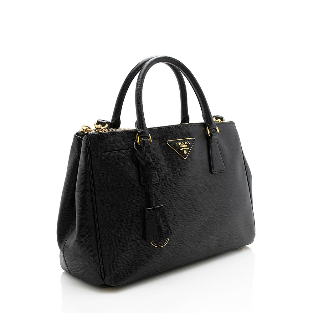 Prada Saffiano Lux Leather Double-Zip Small Tote  