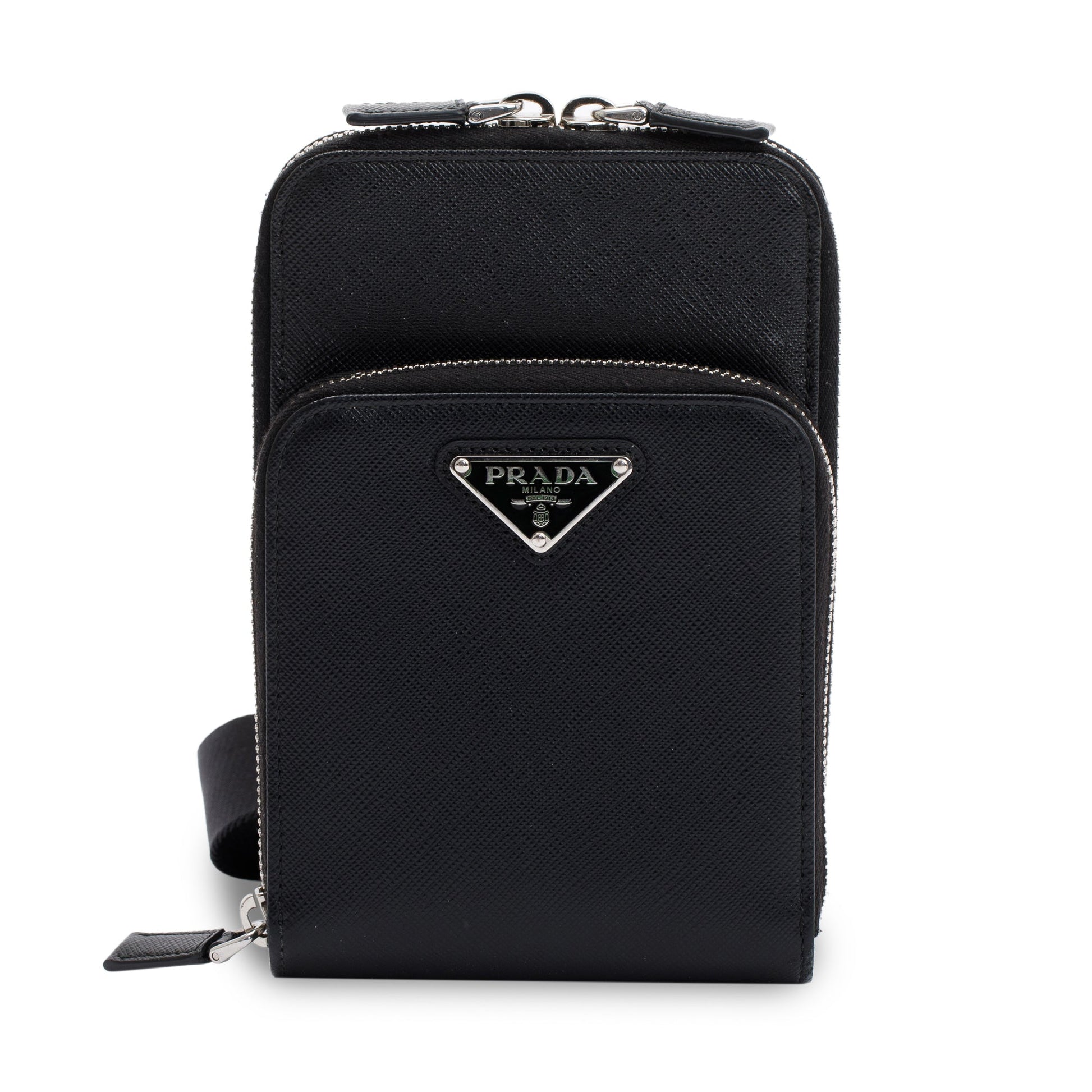 Prada Saffiano Leather Smartphone Case Crossbody Bag