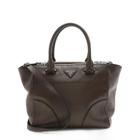 Prada Saffiano Leather Stitched City Small Tote - FINAL SALE  