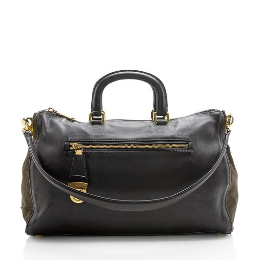 Prada Saffiano Leather Tessuto Large Tote  